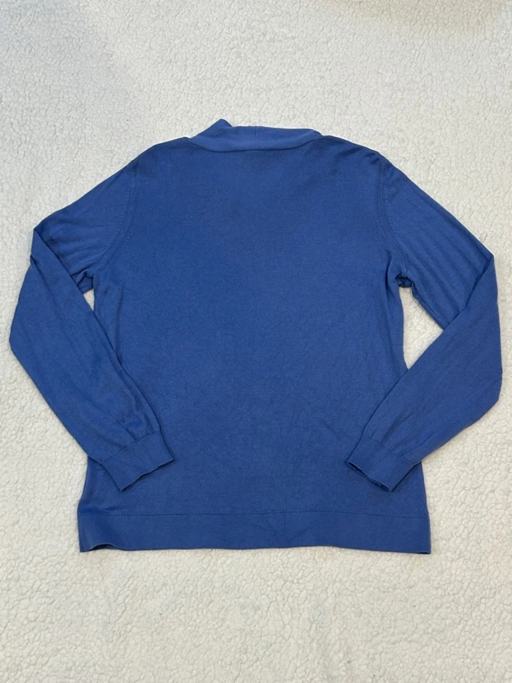 Pendelton V-Neck Silk Cashmere Cotton Long Sleeve Knit Sweater XL Blue